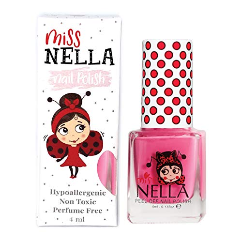 Miss Nella PINK A BOO- Rose Vernis à ongles spécial pour enfants, formule Peel-off, à base d'eau et sans odeur