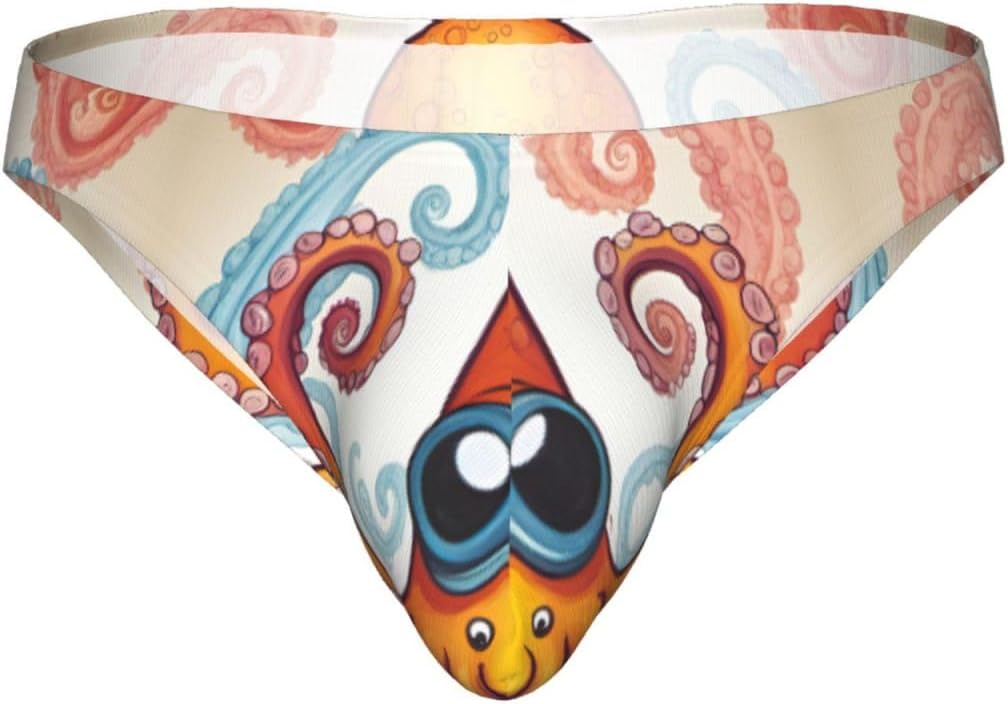 Color Octopus Print Mens Briefs Underwear Supportive Mens Pouch Underwear Stretchy Bikini Briefs For Men S To 4xl