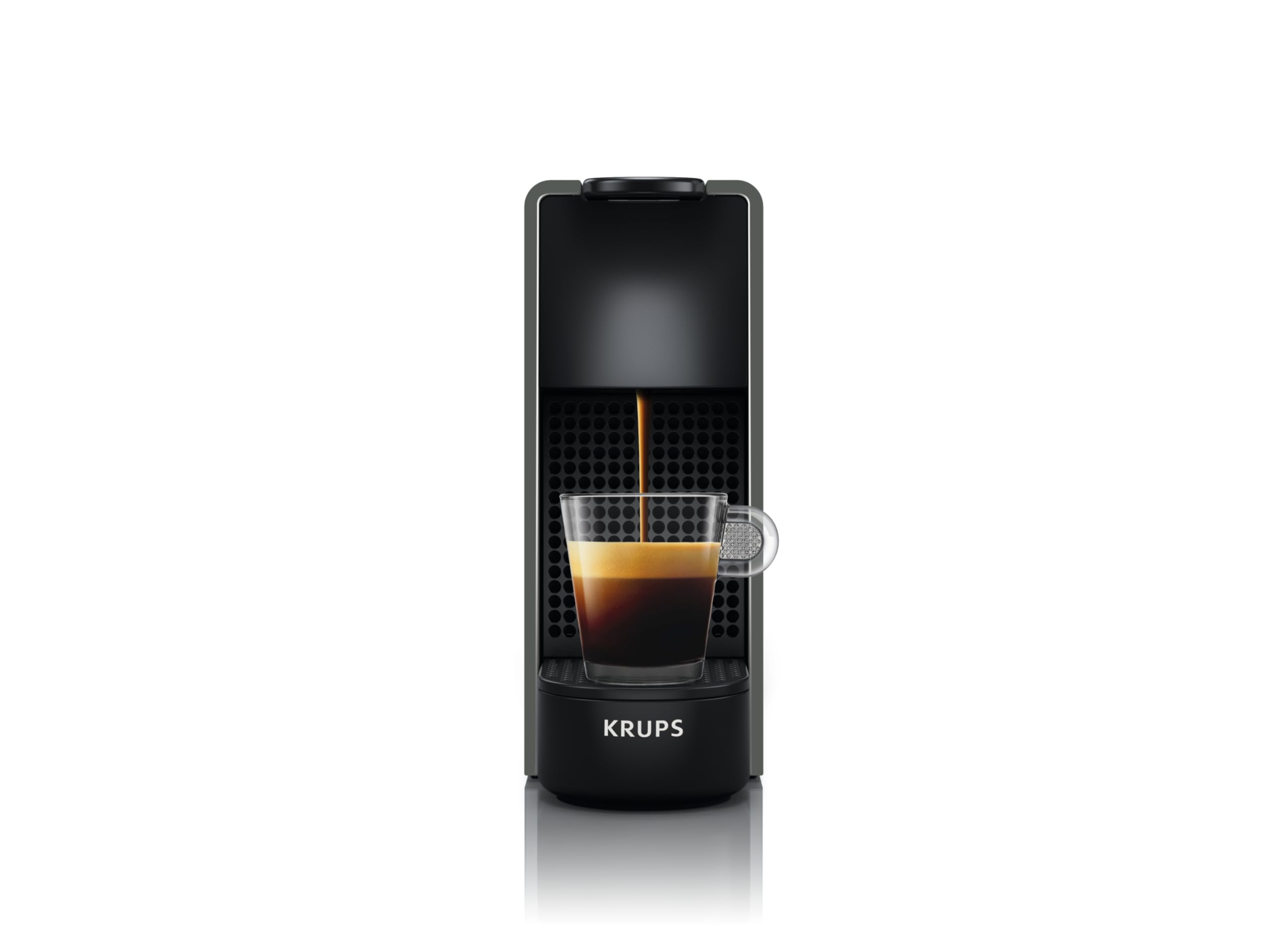 Nespresso Krups Machine à Café Essenza Mini Gris Intense, 19 Bars + Kit de Bienvenue, Design Compact, Expresso et Lungo, Arrêt Automatique, YY2911FD