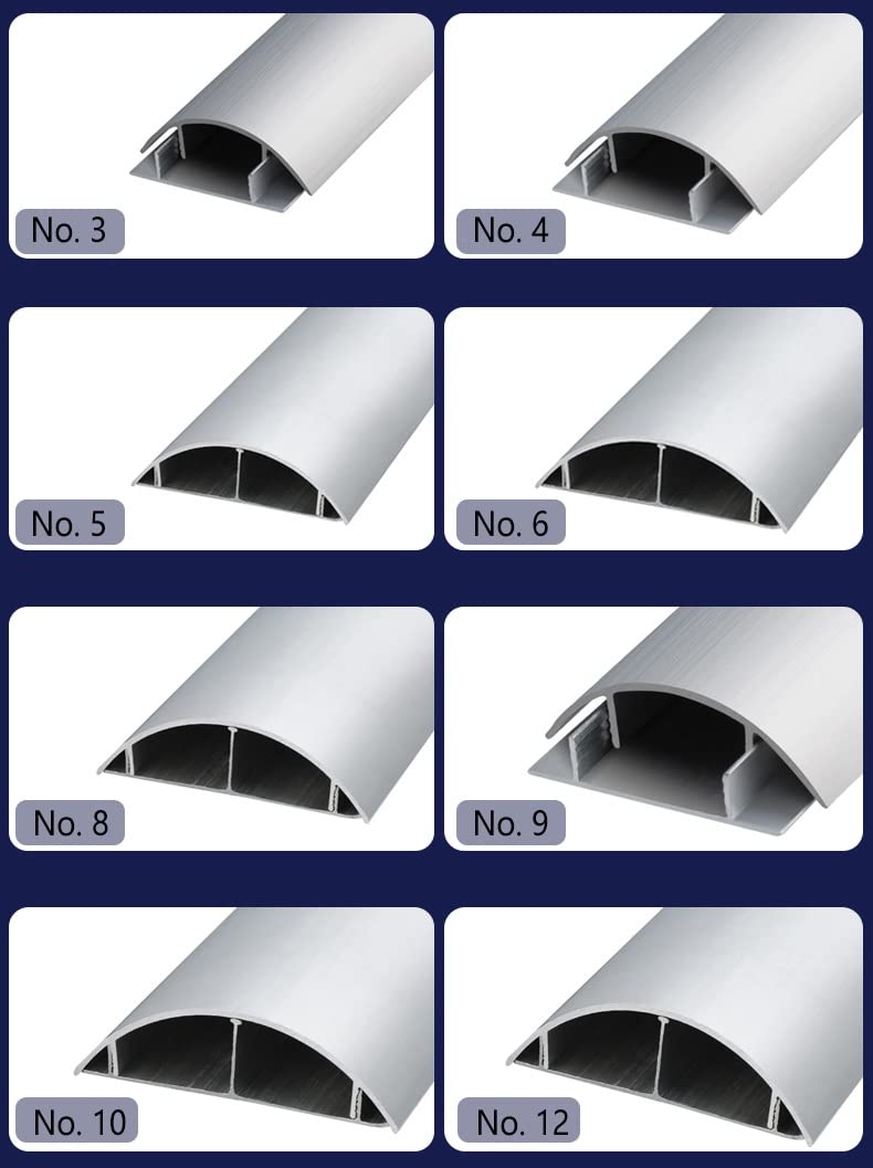 Passacavi Canalizzazione Per Cavi, Coprifili Semicircolari In Alluminio, Resistente Conduttore Autoadesivo Dell'interno Dell'esterno Resistente Alle Intemperie ( Color : WxHxL(1m) , Size : 77.9x17.4mm