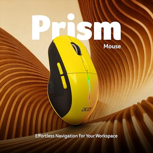 Image of Acer Prism Dual Mode Wireless Mouse I 2.4G + Bluetooth I Silent Click I 3200 DPI (800-1200-2400-3200) I Rechargeable 500mAh I RGB LED I 6 Buttons I Lightweight 87g I Ergonomic Design for Laptop PC Mac