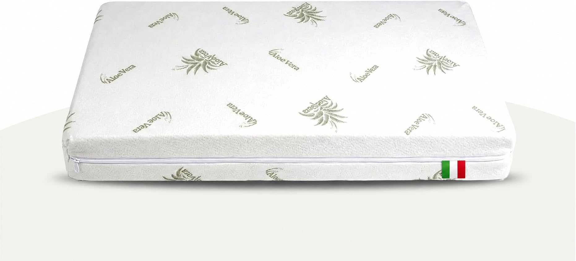 Materasso per Lettino Neonato 60x120 cm Spessore 10 cm con Cuscino – Rivestimento Aloe Vera Antiacaro, Traspirante e Lavabile antisoffocamento OEKO-TEX Standard 100 e CertiPUR