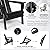 SFYLODS HDPE Folding Adirondack Chair, Outdoor Patio Chair with Cup Holder, Weather Resistant Wood Grain Lawn Chair for Backyard, Garden, Fire Pit, Deck, Black
