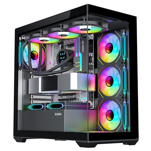 Amazon.co.jp: SAMA PC CASE ATX 4 ARGBファン搭載、Type-C ミッド