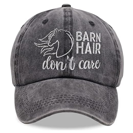 Kamaple Horse Gifts for Girls Women Men, Barn Hair Don't Care Hat, Funny Horse Lovers Embroidered Adjustable Baseball Cap Birthday Christmas