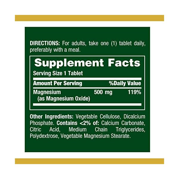 Magnesium-by-Natures-Bounty-500mg-Magnesium-Tablets-for-Bone-Muscle-Health-200-Tablets Nature's Bounty Magnesium, Bone and Muscle Health, Whole Body Support, Tablets, 500 Mg, 200 Ct