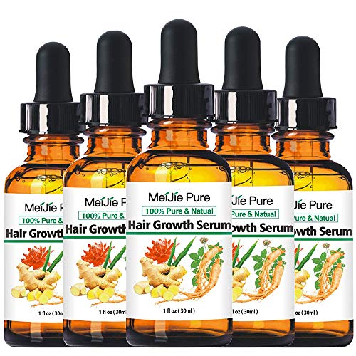 5 PACK Hair Growth Serum,2021 Hair Regrowth Serum Hair Thinning Treatment, Hair Growth Treatment Liquid Hair Loss for Women & Men Dense Thicken Hair 