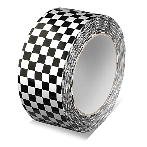 MTLEE Checkered Flag Tape Checkered Race Car Printed 1.88 Inches 100 Yards DIY Crafts Buffalo Tape...