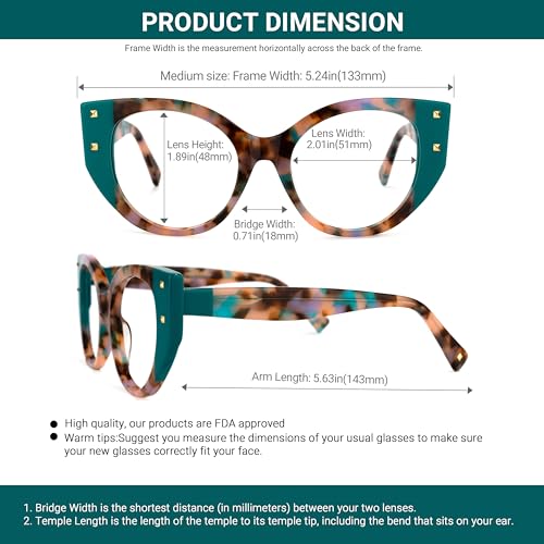 Image of VOOGLAM Stylish Oversize Cat-eye Blue Light Glasses for Women Anti Eyestrain Dry Eyes Eyewear Kornegay