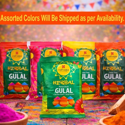 Image of CraftVatika Natural Holi Colour Holi Gulal Colors, Rang Colours | Herbal Safe Holi Rang, Non Toxic Eco Friendly Color Powder (1 Pieces)