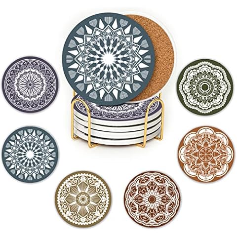 JJ PRIME Absorbent Ceramic Coasters Set Cover