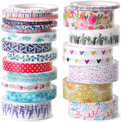 Mr. Pen- Washi Tape Set, 21 Rolls, Assorted Sizes, Floral Washi Tape for Journaling