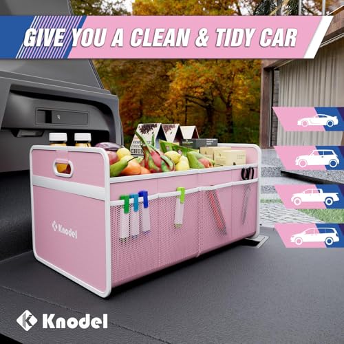 Image of K KNODEL Foldable Trunk Storage Organizer for Car and Suv (Medium, Pink) | Collapsible Car Storage Organizer, Car Organizers and Storage for Sedan, Cargo Organizer, Car Bin, Basket,Bag, Organization