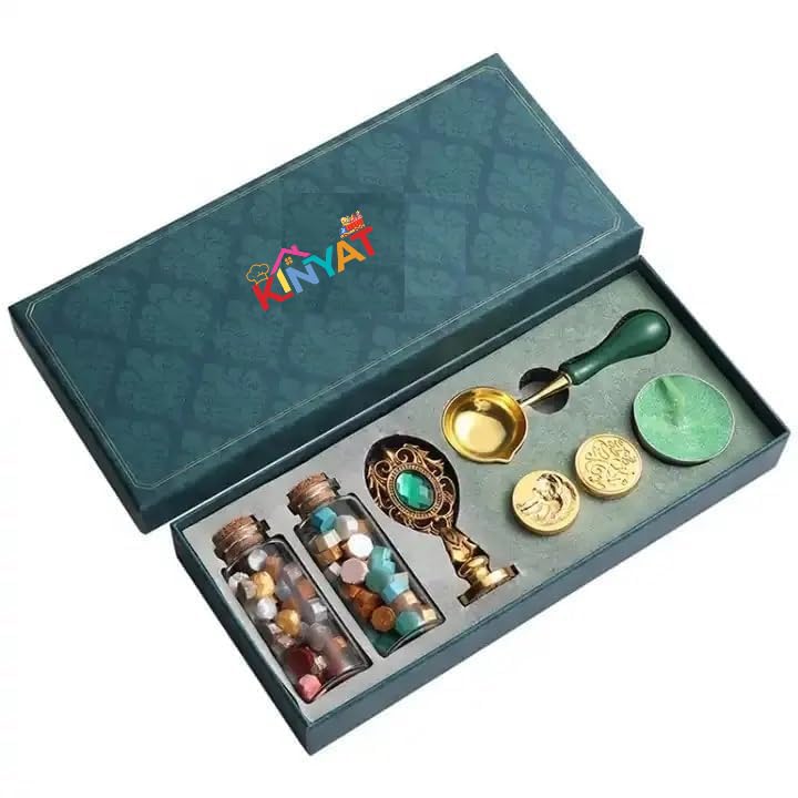 Wax Seal Stamp Kit with Sealing Wax Beads, Candles, Wex Melting Spoon, Wooden Handle Staps For Craft, Fine Love Gift Box (Model Number - A)-image-24