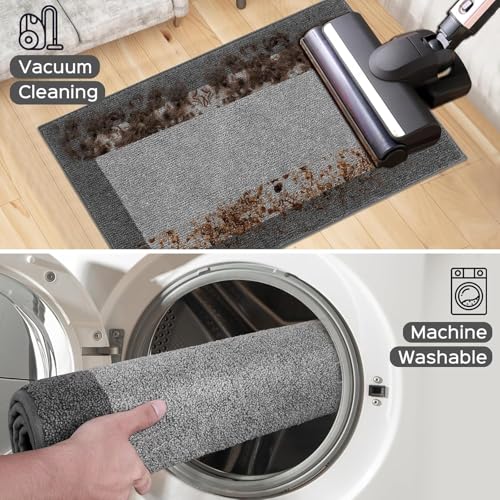 Image of Machine Washable Runner Rug 32 inch x 144 inch, Non Slip Kitchen Rug for Floor, Absorbent Entrance Rug for Hallway, Bedroom, Living Room, (Roll Packing)
