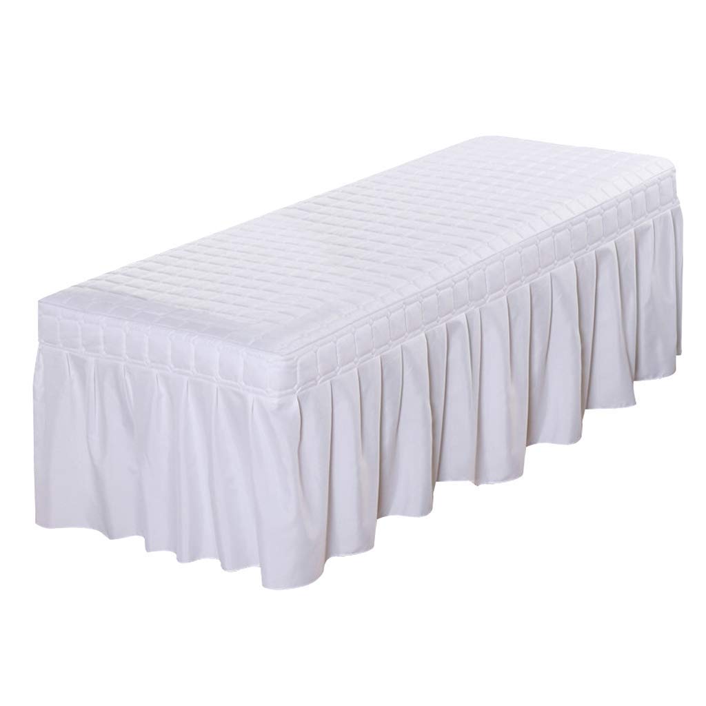zalati Juego de Sábanas para Cama con Agujero Cuadrado Sábanas de Rejilla de Pan Acolchadas Gruesas Hipoalergénicas para Tratamiento de SPA de Masaje de Belleza 190X70cm - Blanco