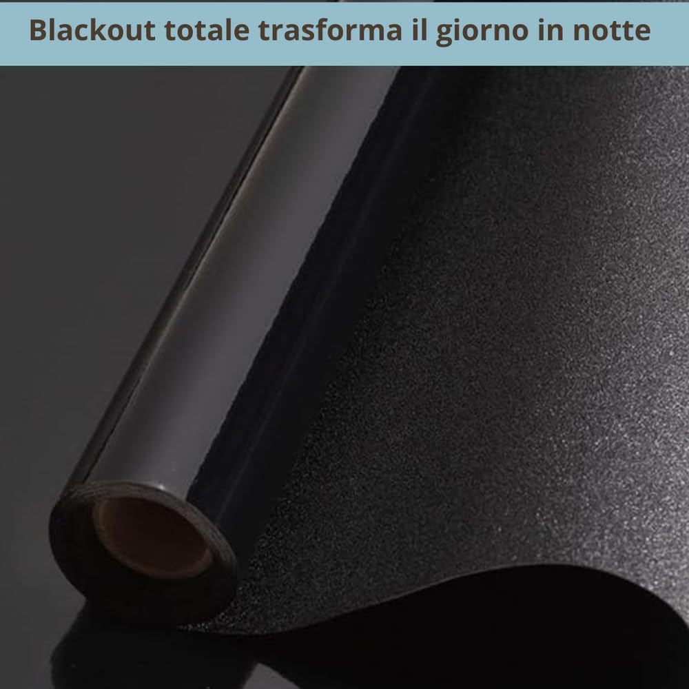 Pellicola Privacy Vetro Oscurante totale MISURE GRANDI (NERO, 60 X 200 CM) Finestre Box Doccia decorativa Antisguardo Riutilizzabile Elettrostatica