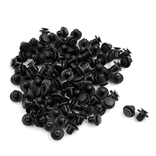 Rivets carrés en plastique noir 9 mm Uxcell | Lot de 100 pièces pour fixation