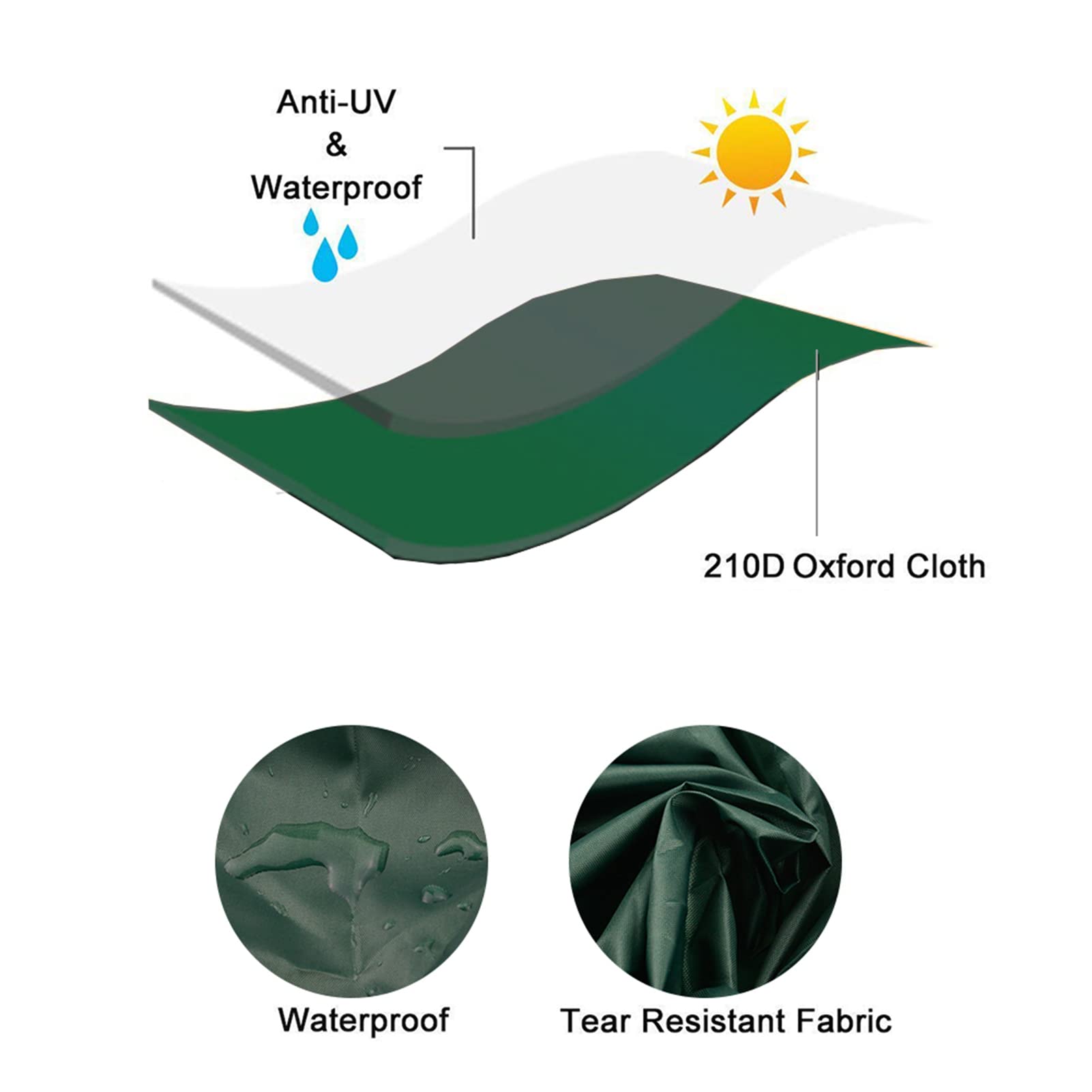 Housse de table de billard 260 x 135 x 82 cm – Protection UV et anti-poussière – Tissu Oxford imperméable – Facile à nettoyer (vert)