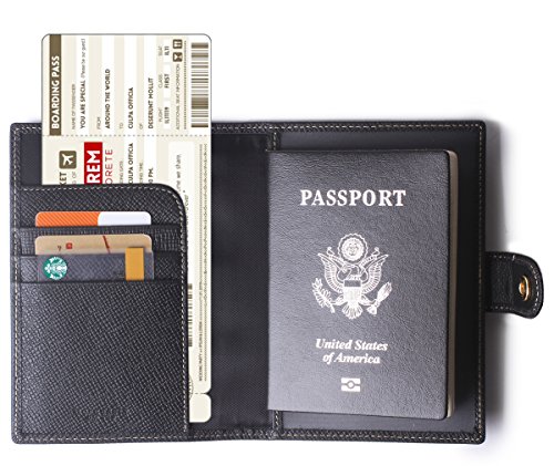 Passport Holder Cover Wallet Rfid Blocking Leather Card Case Travel Document Organizer Black #TOP1
