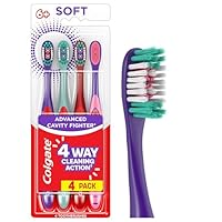Colgate Extra Soft Kids Toothbrushes, Advanced Cavity Fighter Kids Toothbrush Pack, Extra Soft Bristles Help Remove Plaque and Stains for a Gentle Clean, for Children Ages 6 and Up, 4 Pack