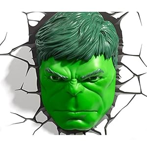 Jessecos Marvel Avengers HULK Head Gesicht Kopf 3D Deco – Lampada da parete da notte