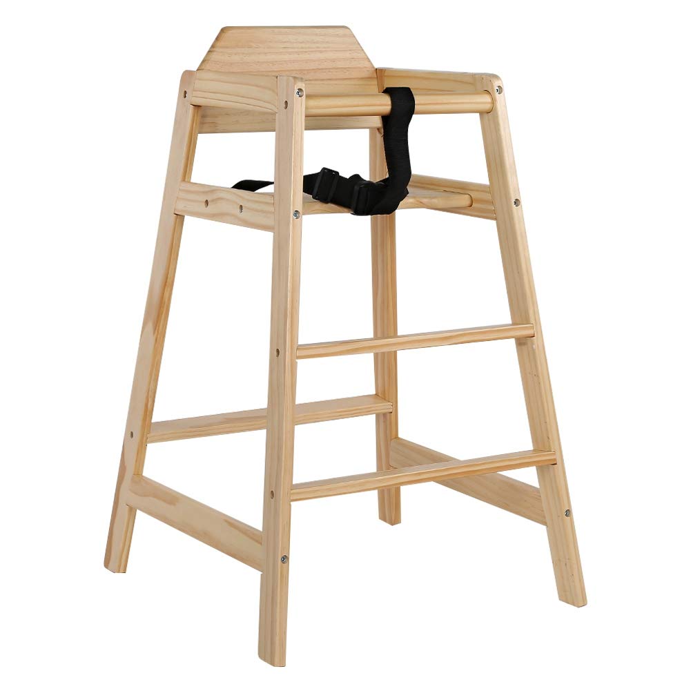 wooden high chair and table