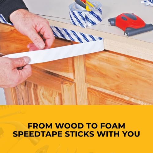 Image of FastCap SpeedTape Double Sided Adhesive Tape, 2 inch x 50', 6-Pack | Peel and Stick, Ideal for Edge Banding, Wood Working Tools, Home Repair and Home Improvement, 99958-6P