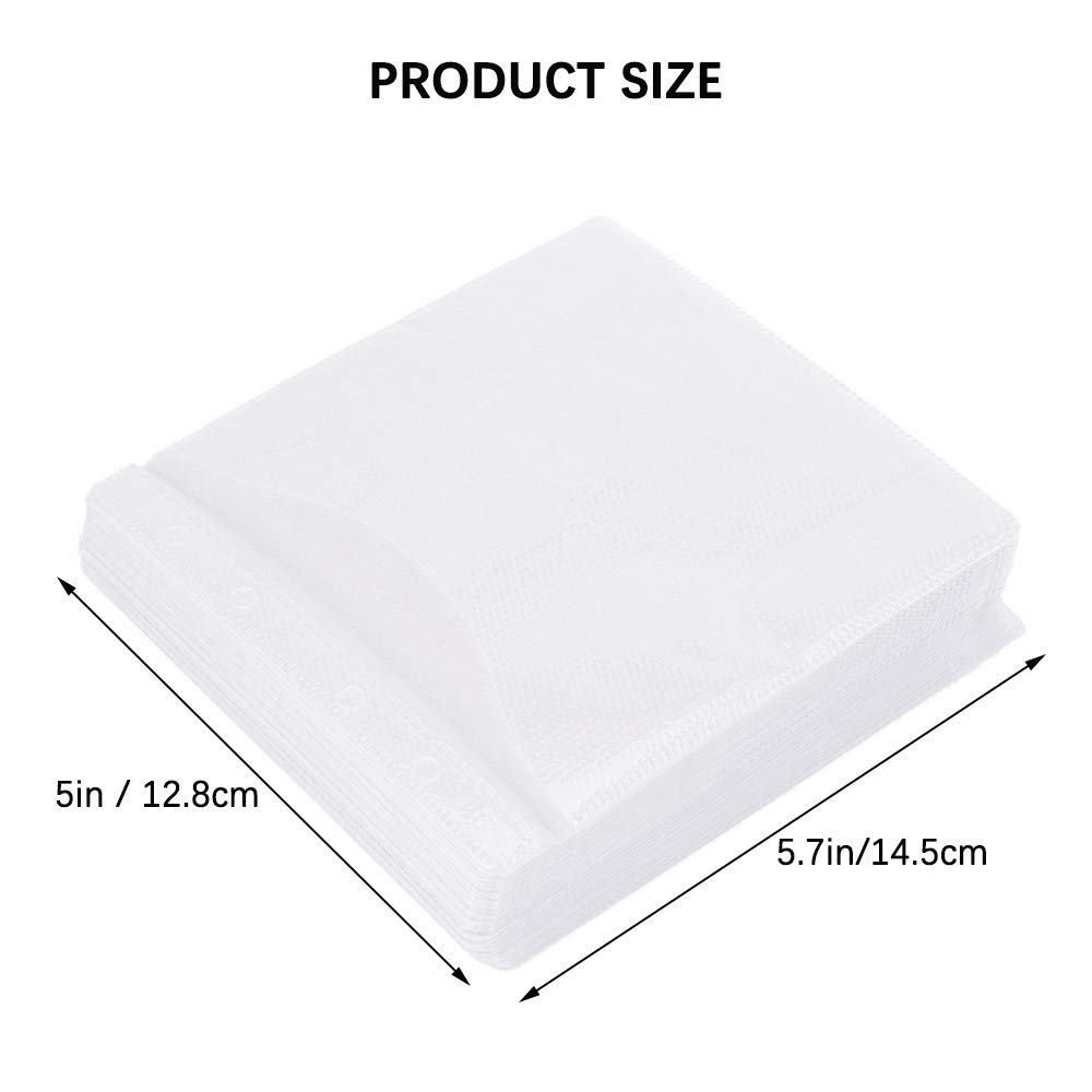 600 fundas de plástico de repuesto de doble cara para CD y DVD, color blanco
