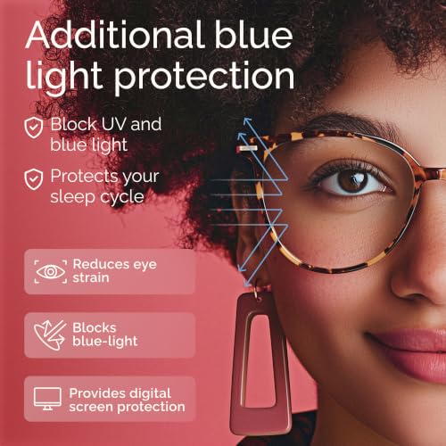 Image of Gaoye Round Blue Light Blocking Glasses | UV400 Protection, Round TR90 Frames, Metal Arms, Matching Soft Case, Tea Leopard