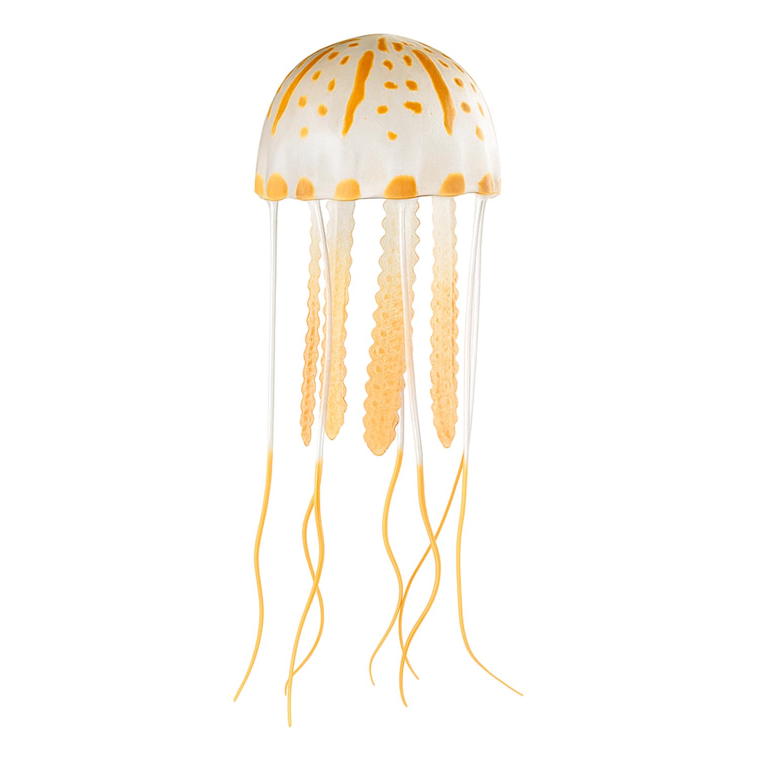 Jainsons Pet Products Realistic Glowing Jellyfish Aquarium Decoration with Soft, Flowing Tentacles Perfect Marine Fish Tank Ornament to Enhance Underwater and Create a Natural Look (Orange)
