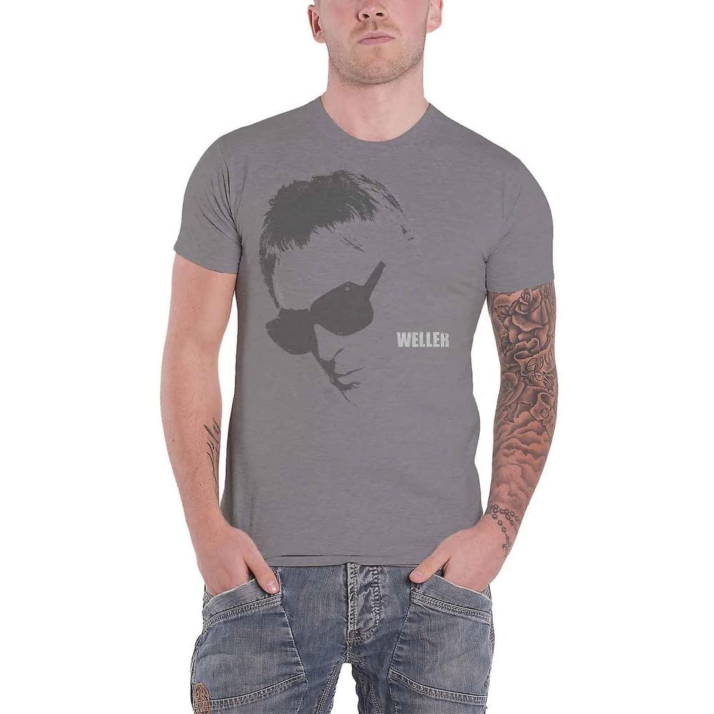 Rock Off Officially Licensed Products Men's Grey Paul Weller Modfather The Jam Official T-Shirt (Medium)