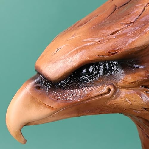 Estatua cabeza de águila en resina marrón 13.7in miniatura 3