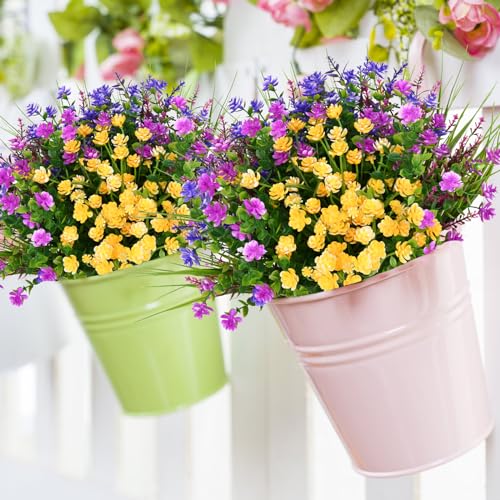 Dolicer 12 Bundles Outdoor Artificial Mums Flowers thumb #1