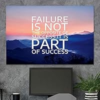 SIGNWIN Framed Canvas Wall Art Motivational Success Quote with Nature Photo Graffiti & Street Art Famous People Pop Art Modern Urban Multicolor for Living Room, Bedroom, Office - 12x18 inches