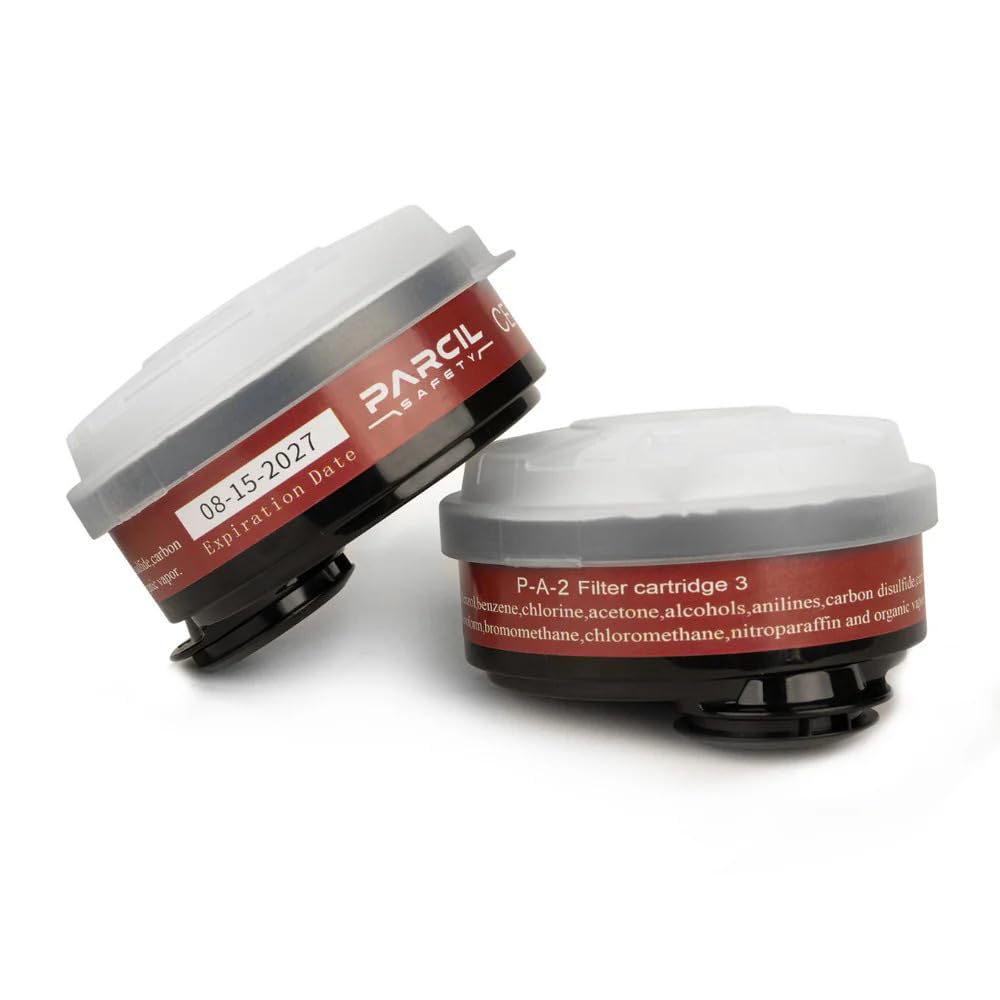P-A-2 Dual Purpose Organic Vapor and Particulate Filter Cartridge (2-Pack) - A2P1 Filtration Rating - Quick & Easy Snap-on Design - Replaces Filter on T-90 Respirator