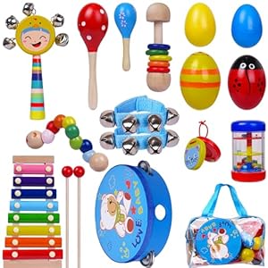 Toddler Musical Instruments for Toddlers 1-3 3-5, Kids Musical Baby Instruments for Kids Ages 5-9, Wooden Musical Toys for Toddlers 1-3