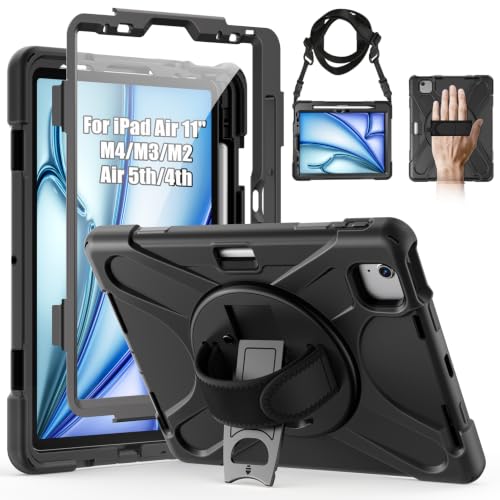 Gerutek Case for iPad Air 11 Inch M4/M3/M2 (2026-2024) /Air 5th/4th, Black