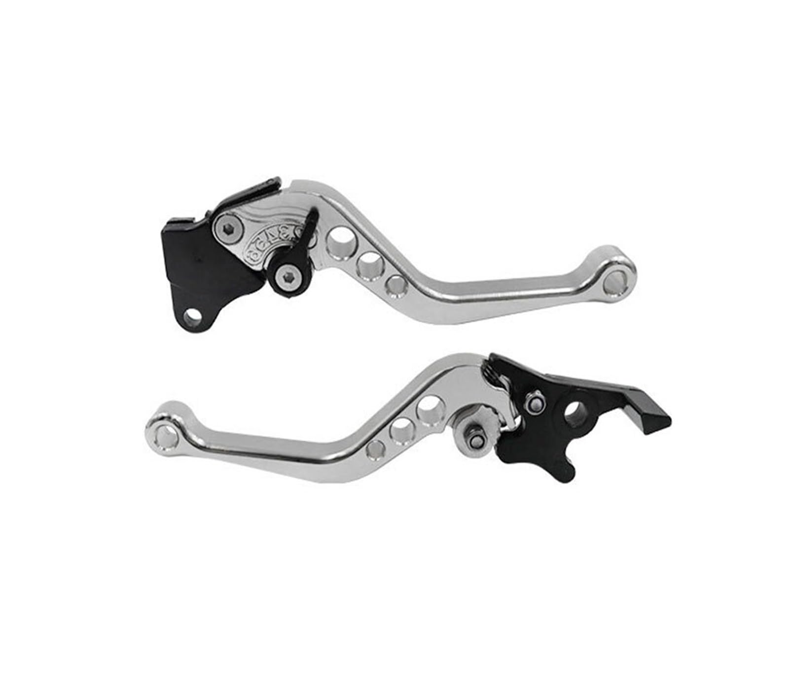 Abdktmnx Silver Motorcycle Brake Handle Motorbike Cnc Clutch Drum Moto Brake Lever Handle Adjustable Handlebar Set Parts Handlebar Clutchs Brakes Levers