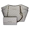 MICHAEL-Michael-Kors-Jet-Set-Travel-Large-Chain-Shoulder-Tote-bundled-with-Michael-Kors-Jet-Set-Travel-Trifold-Wallet Michael Kors MICHAEL Michael Kors Jet Set Travel Large Chain Shoulder Tote bundled Jet Set Travel Trifold Wallet (Signature Vanilla/Acorn)