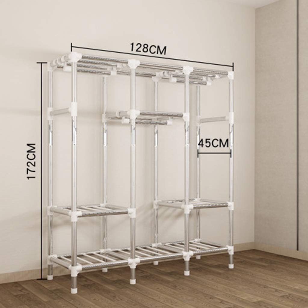 Faltbare Schränke Kleiderschrank/Stoff Kleiderschrank Garderobenschrank, Campingschrank Faltschrank, Stoffschrank mit Kleiderstange, DIY-Innenausstattung, 128cm*45cm*172cm