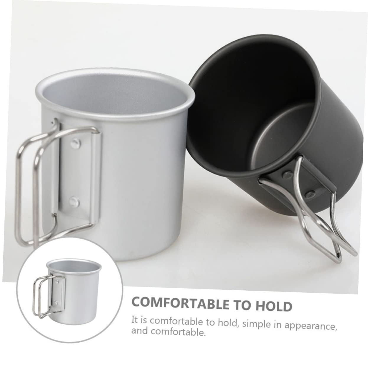BESPORTBLE 4pezzi Bicchiere Pieghevole Lega Di Alluminio Per Campeggio Tazza Portatile Per Caffè e Bevande Per Escursionismo e Outdoor Design Elegante e Resistente