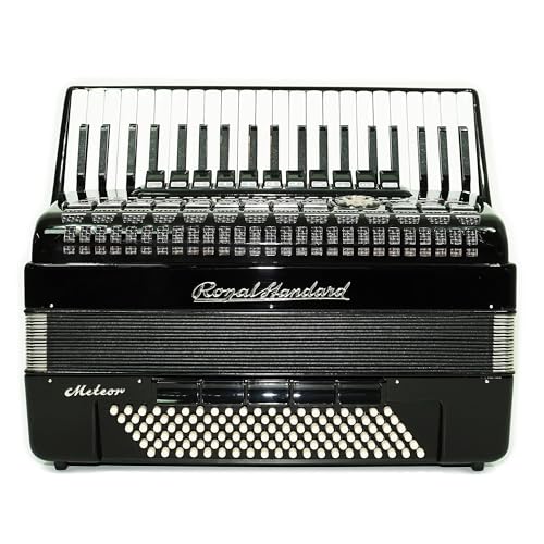 Royal Standard Meteor Full Size Accordion made in Germany, 120 Bass Concert Piano Akkordeon for Adults, New Straps and Soft Bag for Gift, 2626