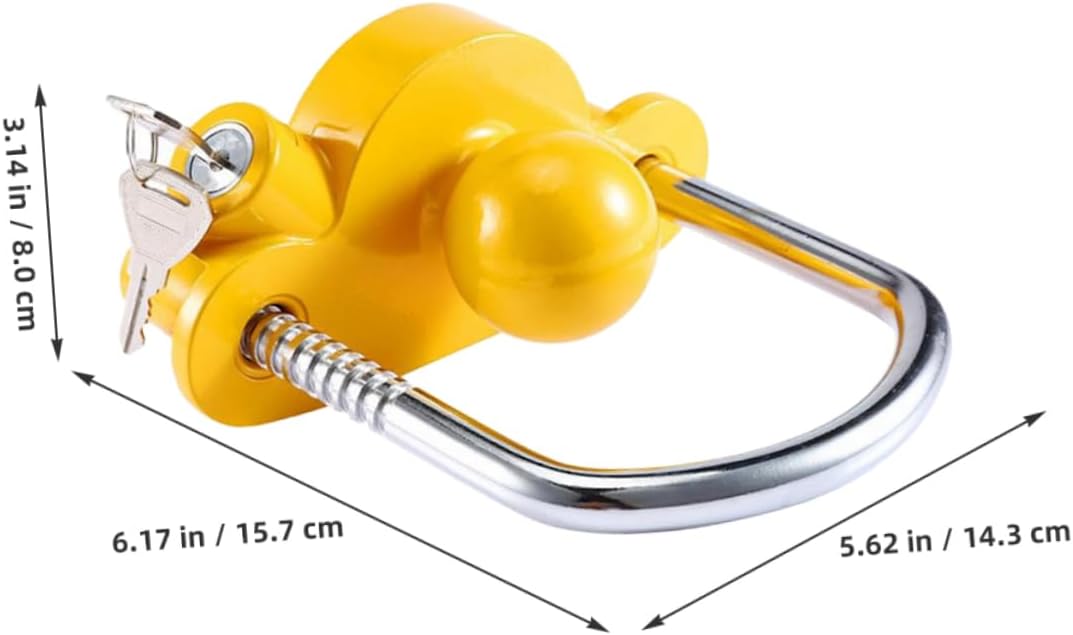 Ciieeo Travel Trailer Hitch Lock -Theft Towing Device for Rvs Boats and More Locking Mechanism Construction Key Included for Secure Coupler Connection