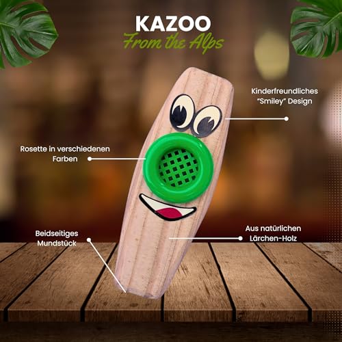 Plaschke Kazoo, Singspiel aus Lärchen-Holz, handgemacht in Südtirol, Italien ohne Lacke, für Kinder & Erwachsene (Blau)