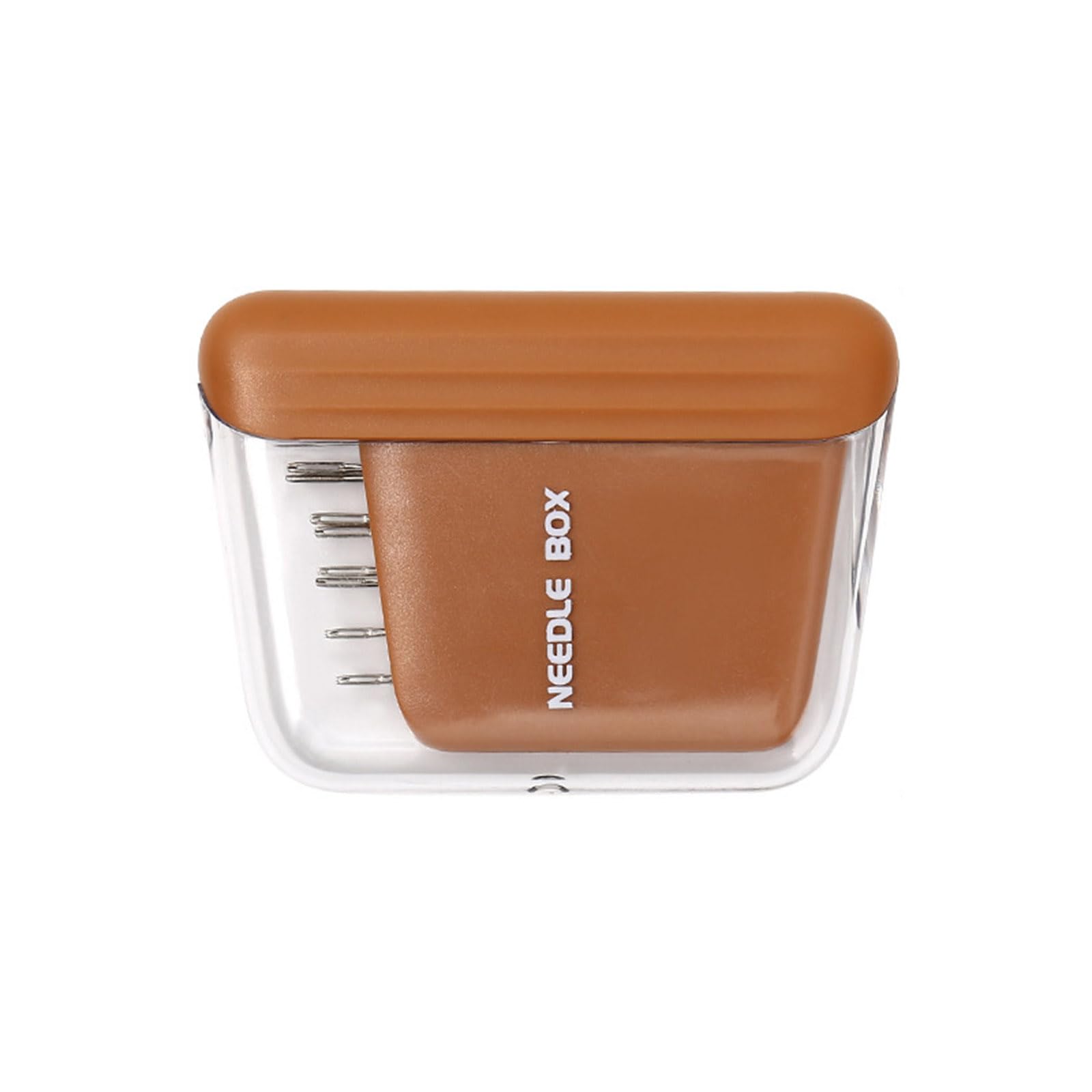 Elnwnnkc Coffee Needle Holder Storage Box With 10 Stainless Steel Quilting Needle Portable Sewing Supply For Sewing Needlework Large Eye Organizers