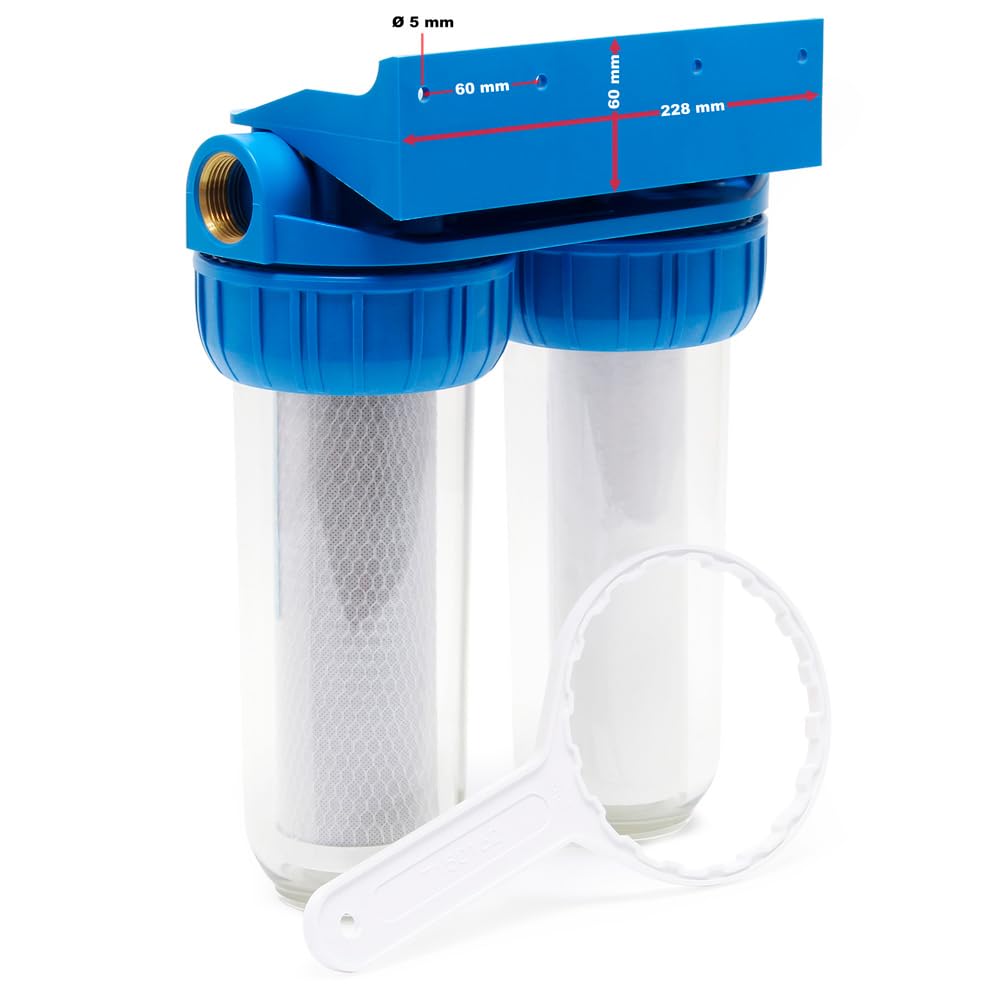 PUREPLUS Filtro De Agua Para Toda La Casa De 1 Etapa, Con Filtro De Agua De Sedimentos Y Carbono, Para Agua Del Grifo