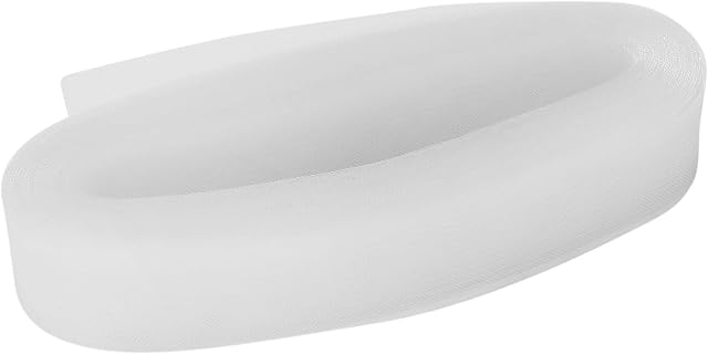 Pyatofyy Polyester Horsehair Braid, 2Inch 50Yards Flat Stiff Braid, Crinoline Horsehair Mesh Braid for Wedding Dress Dance Dress Hat Sewing Accessories, White Stiff Horsehair Braid