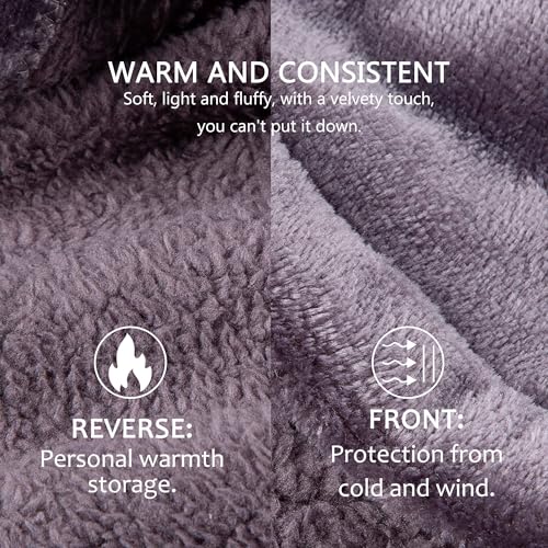 FUSSEDA Übergroße Tragbare Decke Sweatshirt, Super Dicke Warme Sherpa Fleece Kuscheldecke Hoodie mit Taschen und Ärmeln für Erwachsene und… – Ansicht 2