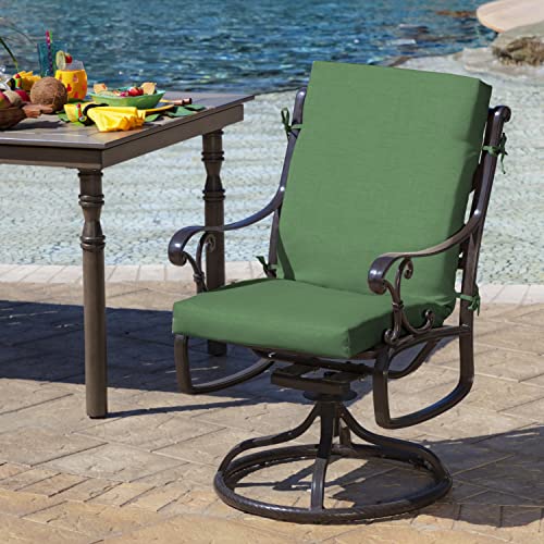 Image of Arden Outdoor Midback Chair Cushion, 18 x 16.5, Moss Green Leala